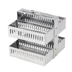 FL10-0031 Berço para Cuba de Coloração. 30 Lâminas. Aço Inox