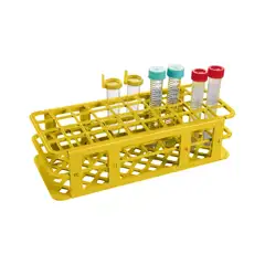 FL14-4021Y Estante amarela em PP para 40 tubos de ensaio 21 mm