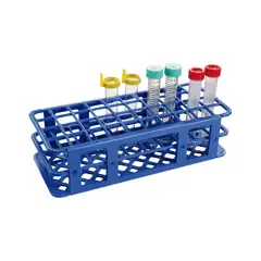 FL14-4021B Estante azul em PP para 40 tubos de ensaio 21 mm